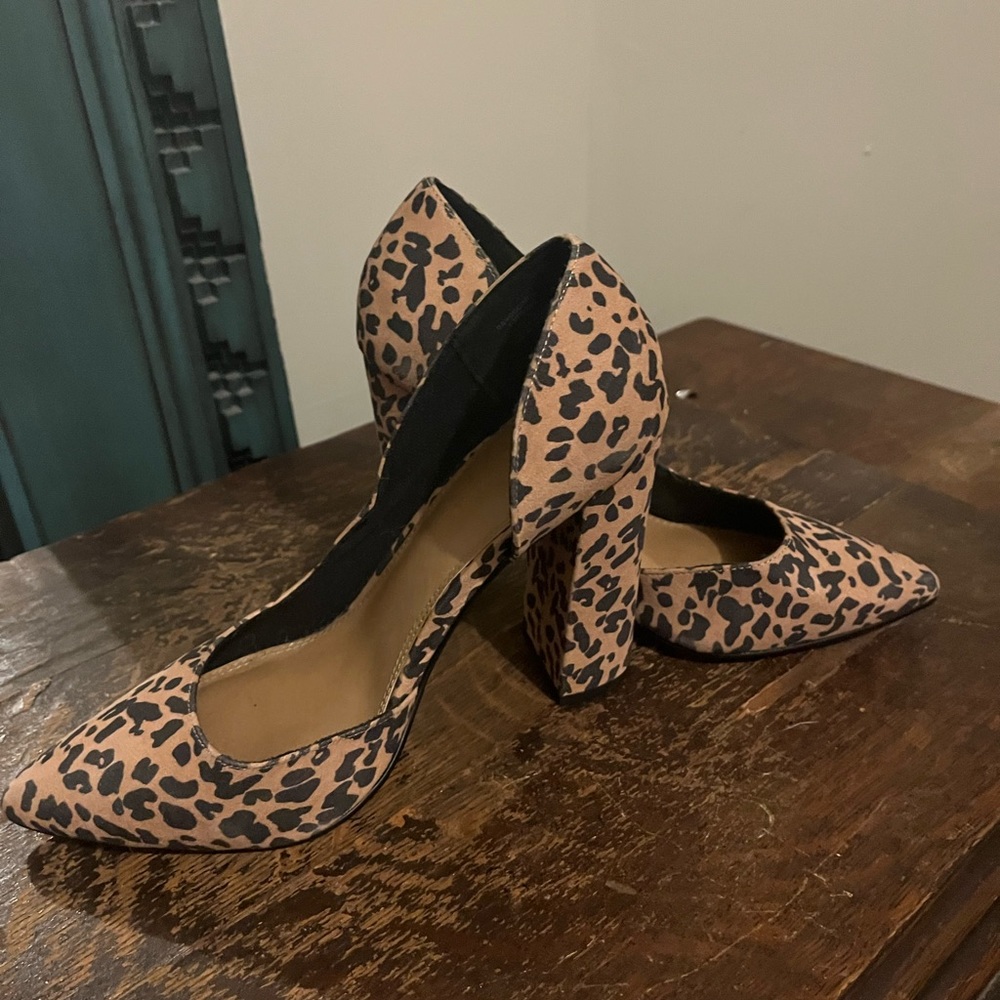 torrid Leopard-Print Pointed Block Heels - Tan and Black